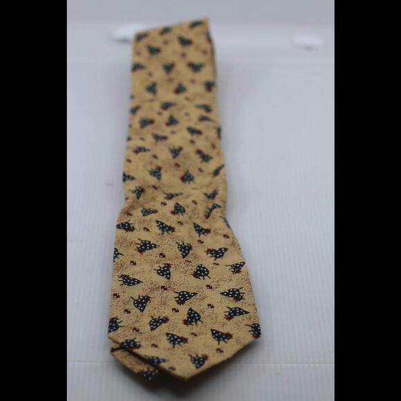 Tie Solitaire with rooster birds logo on a beige cloth - Picture 1 of 5